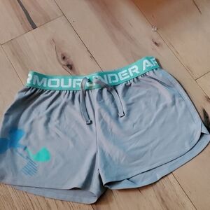 Under Armour Gray Shorts with Teal Accents